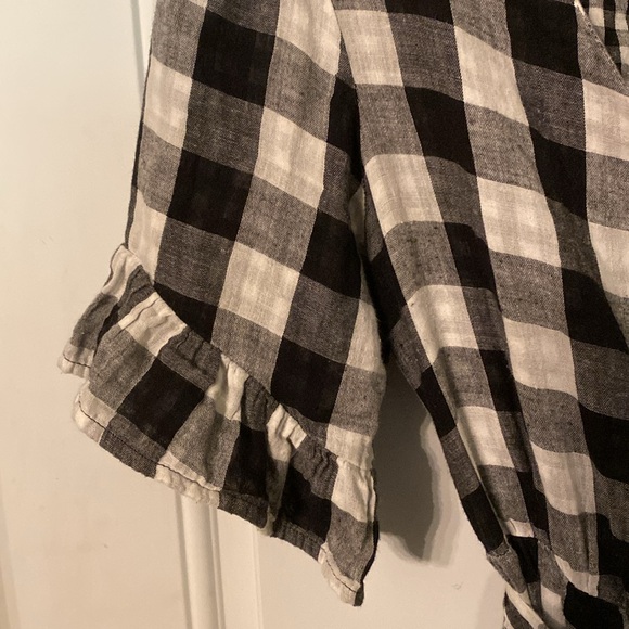 Anthropologie Kayla’s Armoire Black and White Check Wrap Dress - Picture 5 of 12